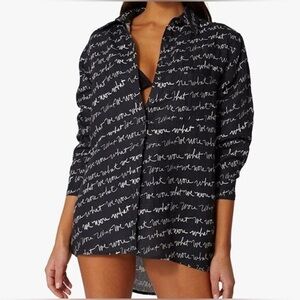 WeWoreWhat Dad Shirt Black Logo Scribble